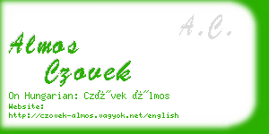 almos czovek business card